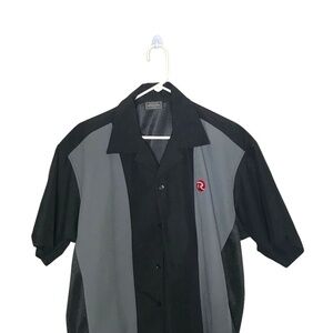 Rossignol Men’s Bowling Style Shirt Size XL Black Grey Short Sleeve Ski Brand